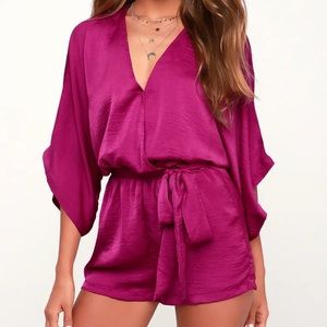 Lulus ain’t it grand magenta romper size S.